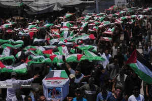 تشییع پیکر 112 شهید فلسطینی