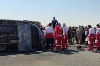 مصدومیت ٧ زائر ایرانی در تصادف خودروی ون با تریلی در ناصریه