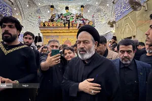 حجت&zwnj;الاسلام والمسلمین سیدعبدالفتاح نواب، نماینده ولی&zwnj;فقیه در امور حج و زیارت -حرم حضرت ابالفضل العباس(ع) در آستانه اربعین حسینی