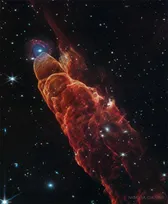 HH ۴۹، جت ستاره‌ای که به کهکشانی دوردست ختم می‌شود