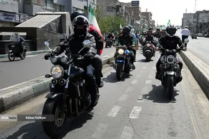 رژه بزرگ موتور سواران جان فدا در تهران