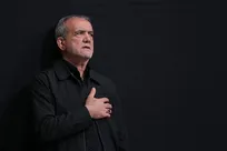 حضور رئیس‌جمهور در مراسم چهلمین روز شهادت رهبر انقلاب +فیلم