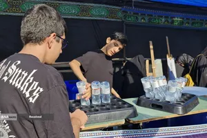 برپایی موکب خادمیاران و یاوران رضوی منطقه دارالمومنین در مسیر پیاده&zwnj;روی جاماندگان اربعین