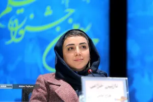 نازنین خزاعی طراح لباس در نشست خبری فیلم سینمایی بچه های مردم