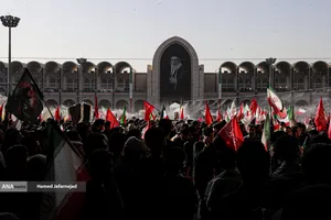 مراسم وداع با رهبر شهید انقلاب حضرت آیت الله سیدعلی خامنه&zwnj;ای (ره) و خانواده ایشان
