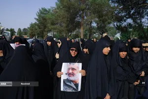 تشییع پیکر سردار شهید امیر علی حاجی زاده و و سردار محمود باقری فرمانده موشکی این نیرو