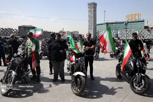 رژه بزرگ موتور سواران جان فدا در تهران