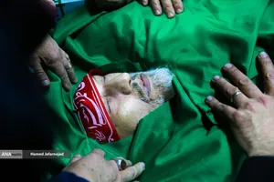 وداع با پیکر&zwnj; مطهر  شهید حجت&zwnj;الاسلام علی رازینی رئیس شعبه ۳۹ دیوان عالی کشور در معراج شهدای تهران