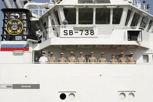 ورود شناور نیروی دریایی روسیه به رزمایش مرکب امداد و نجات دریای خزر ۲۰۲۵