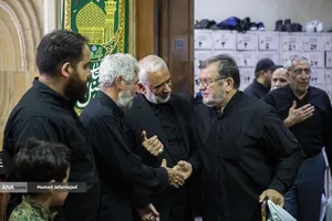 عبدالحسین روح الامین نماینده مجلس در مراسم چهلم شهادت حاج محمدسعید ایزدی(حاج رمضان)