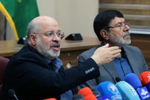 خالد قدومی نماینده حماس در ایران در نشست خبری سومین سالگرد طوفان الاقصی