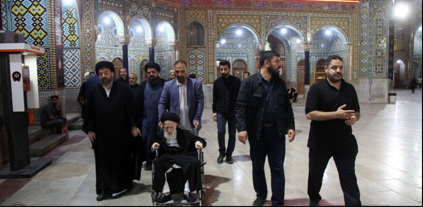 آخرین قاب‌های حضور آیت‌الله شبیری زنجانی در حرم حضرت معصومه(س)