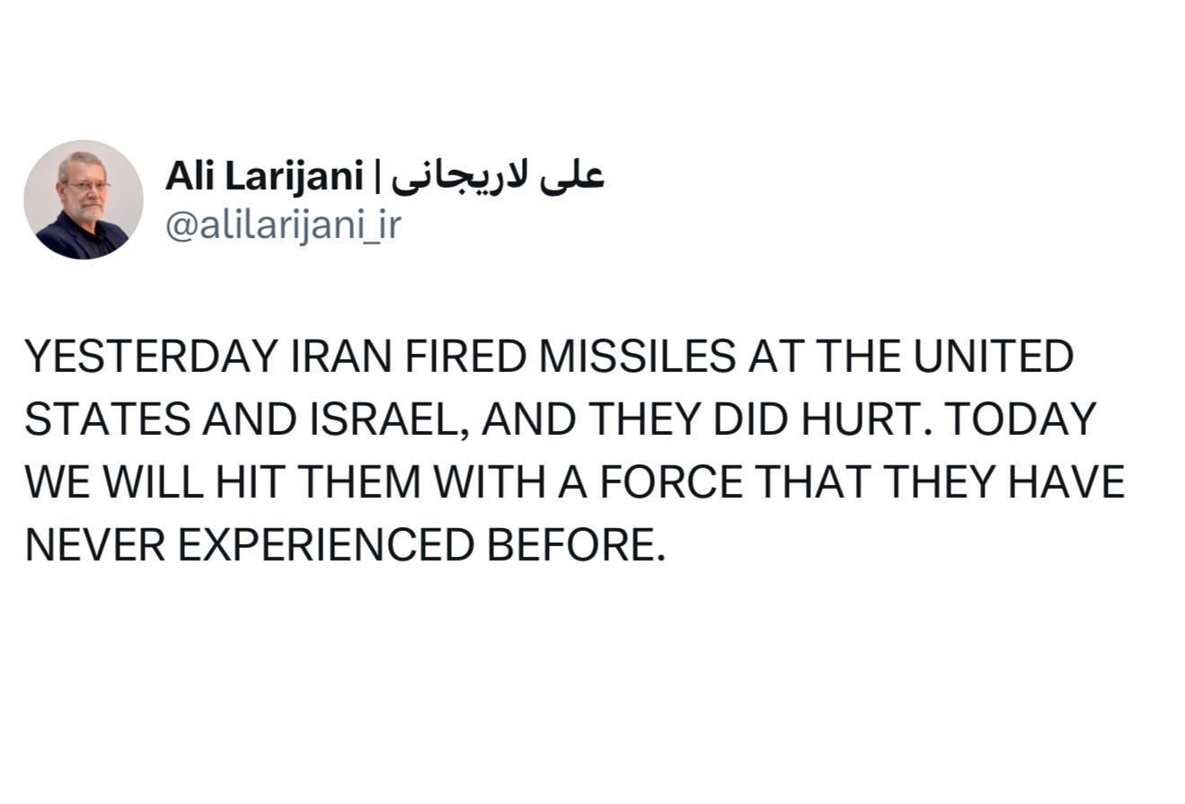 لاریجانی: امروز موشکهای ایران دردناکتر شلیک خواهند شد لاریجانی: امروز موشکهای ایران دردناکتر شلیک خواهند شد