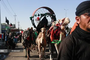 پیاده روی زائرین اربعین حسینی در مسیر نجف به کربلا