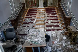 خسارات ناشی از تجاوز هوایی آمریکایی صهیونی به کاخ سعدآباد