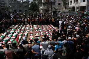 تشییع پیکر 112 شهید فلسطینی