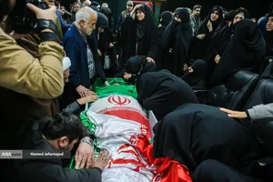 وداع با پیکر&zwnj; مطهر  شهید حجت&zwnj;الاسلام علی رازینی رئیس شعبه ۳۹ دیوان عالی کشور در معراج شهدای تهران