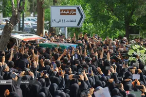 تشییع پیکر سردار شهید امیر علی حاجی زاده و و سردار محمود باقری فرمانده موشکی این نیرو