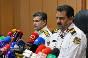 نشست خبری سردار موسوی پور رئیس پلیس راهور تهران بزرگ