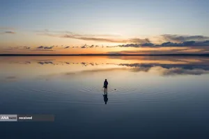 دریاچه توز، دومین دریاچه بزرگ ترکیه در غروب آفتاب در آنکارا