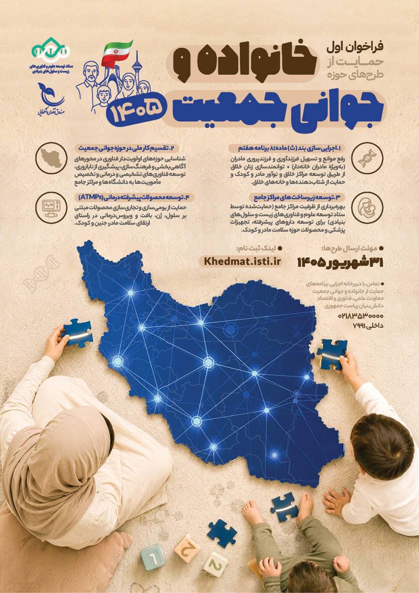 فراخوان معاونت علمی برای حمایت از طرح‌های فناورانه و نوآورانه حوزه جوانی جمعیت