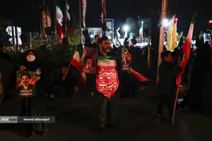 اجتماع مردمی در حمایت از رزمندگان اسلام و بیعت با رهبری و محکومیت حملات وحشیانه صهیونیستی - آمریکایی با حضور مردم انقلابی و شهیدپرور در میدان شهدا تهران