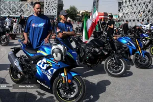 رژه بزرگ موتور سواران جان فدا در تهران