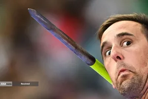 تیموتی هرمان بلژیکی در مسابقات مقدماتی پرتاب نیزه مردان در المپیک فرانسه