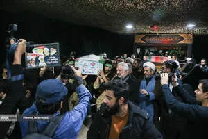 وداع با پیکر&zwnj; مطهر  شهید حجت&zwnj;الاسلام علی رازینی رئیس شعبه ۳۹ دیوان عالی کشور در معراج شهدای تهران