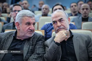 دکتر بیژن رنجبر رئیس دانشگاه آزاد اسلامی و محمدرضا مردانی رئیس سازمان بسیج اساتید کشور