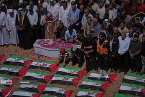 تشییع پیکر 112 شهید فلسطینی