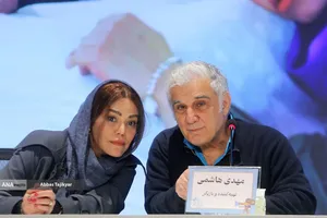 مهدی هاشمی و مهنوش صادقی در نشست خبری فیلم سینمایی &laquo;مرد آرام&raquo;