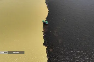 تصویر هوایی از رودخانه آمازون در ایالت آمازوناس، برزیل 
