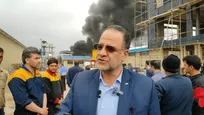 کارخانه تولید روغن موتور در شهرستان مراغه دچار آتش‌سوزی شد + فیلم
