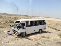 ۱۲ زائر اربعین بر اثر واژگونی ون در عراق مصدوم شدند