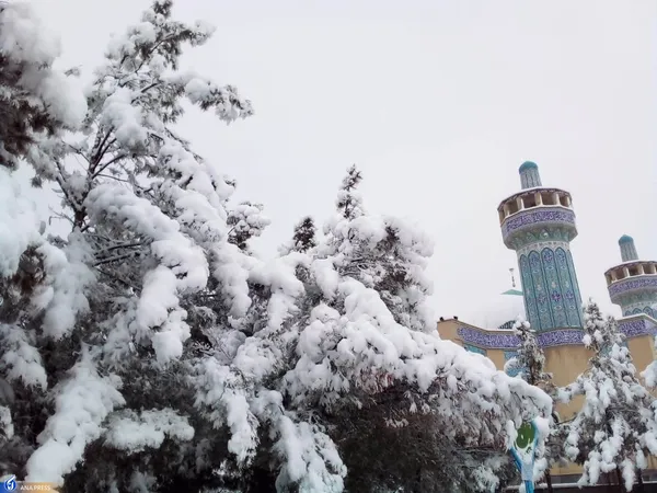 دانشگاه آزاد اسلامی واحد قم در یک روز برفی