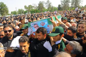 تشییع پیکر سردار شهید امیر علی حاجی زاده و و سردار محمود باقری فرمانده موشکی این نیرو