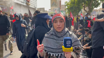 طنین فریاد دادخواهی در خیابان های تهران/ دست های سرخ نماد عهد خونین با رهبر شهید