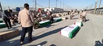 ورود پیکرهای مطهر ۹۸ شهید تازه تفحص شده از مرز شلمچه