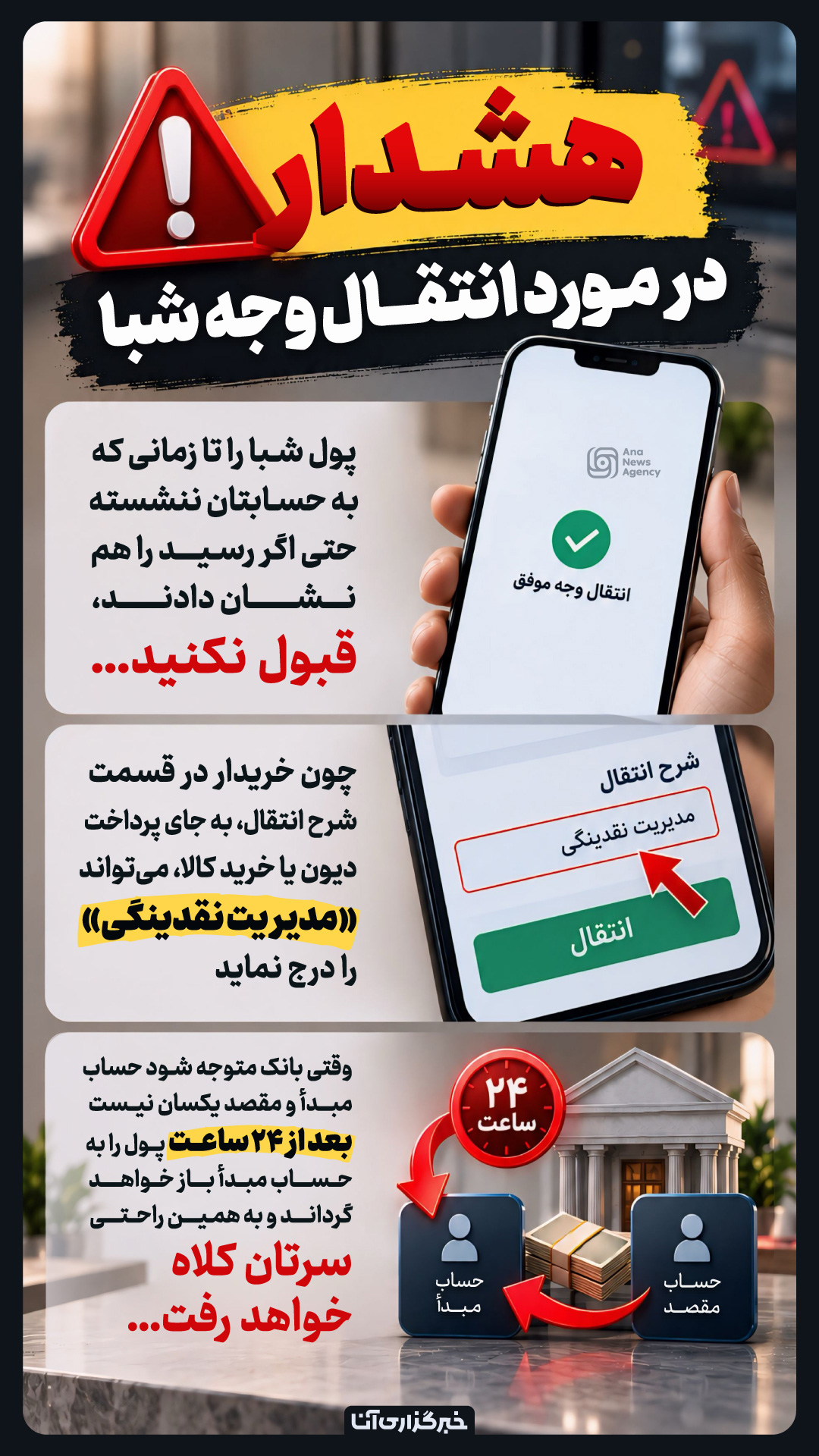 کلاهبرداری جدید درباره انتقال وجه بانکی