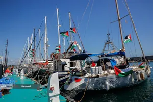 حرکت بزرگ&zwnj;ترین ناوگان"الصمود" همبستگی بین&zwnj;المللی از بندر بارسلونا اسپانیا به سوی غزه