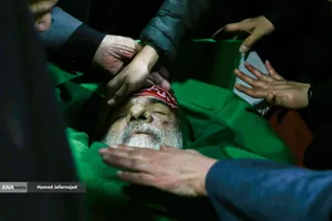 وداع با پیکر&zwnj; مطهر  شهید حجت&zwnj;الاسلام محمد مقیسه رئیس شعبه ۵۳ دیوان عالی کشور در معراج شهدای تهران