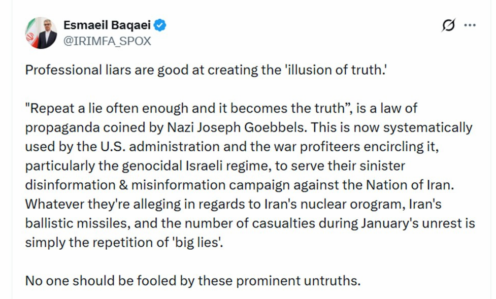 واکنش بقائی به تکرار ادعاهای دروغ ترامپ درباره ایران واکنش بقائی به تکرار ادعاهای دروغ ترامپ درباره ایران