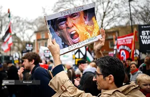 تظاهرات ساکنان لندن در حمایت از جمهوری اسلامی ایران و محکوم کردن حملات صهیونی - آمریکایی به خاک ایران