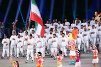 رژه کاروان ورزشکاران جمهوری اسلامی ایران با نام «شهدای ناو دنا»
