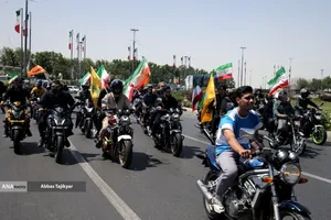 رژه بزرگ موتور سواران جان فدا در تهران