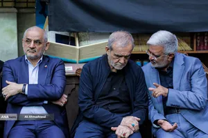 مسعود پزشکیان رئیس جمهور در مراسم گرامیداشت ۵۷ شهید اقتدار ارتش