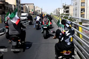 رژه بزرگ موتور سواران جان فدا در تهران