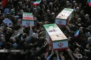 تشییع پیکر شهیدان لاریجانی، سلیمانی و شهدای ناو دنا