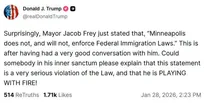 ترامپ شهردار مینیاپولیس را تهدید کرد